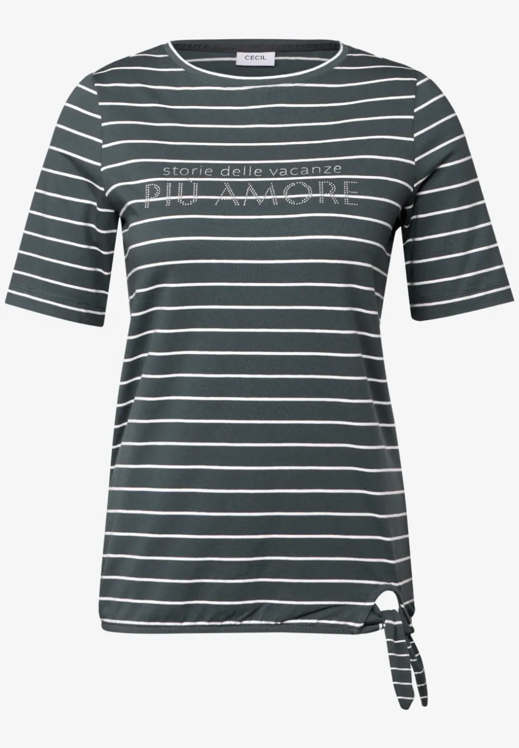 Gestreept shirt met tekst
