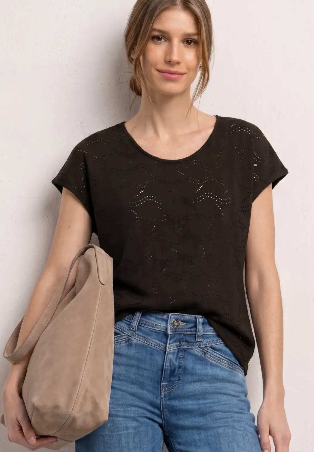 Gestructureerd gemengd shirt