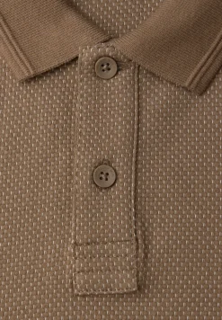 Gestructureerde polo met lange mouwen