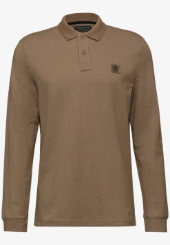 Gestructureerde polo met lange mouwen
