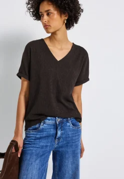 Gestructureerd gemengd shirt