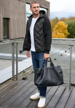 Gewatteerd jack met sweatmouwen