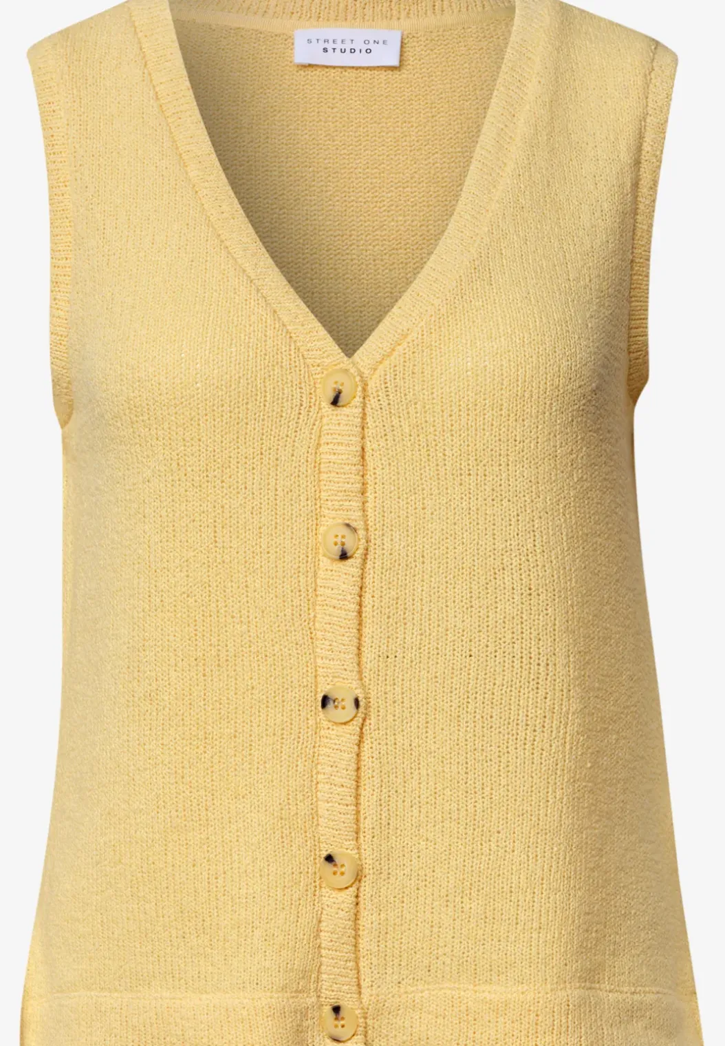 Gilet met V-hals en gebreide look