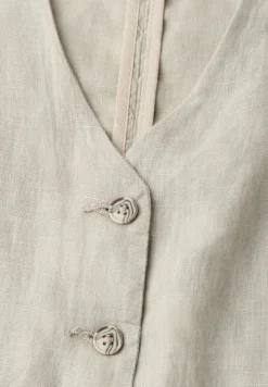 Gilet met V-hals en linnen knopen