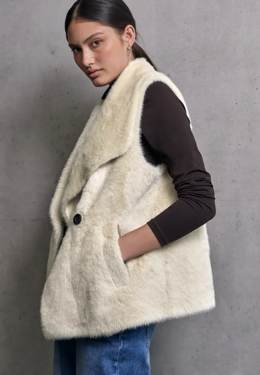 Gilet van imitatiebont