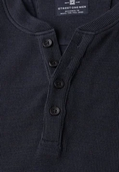 Henley shirt in een gemêleerde look