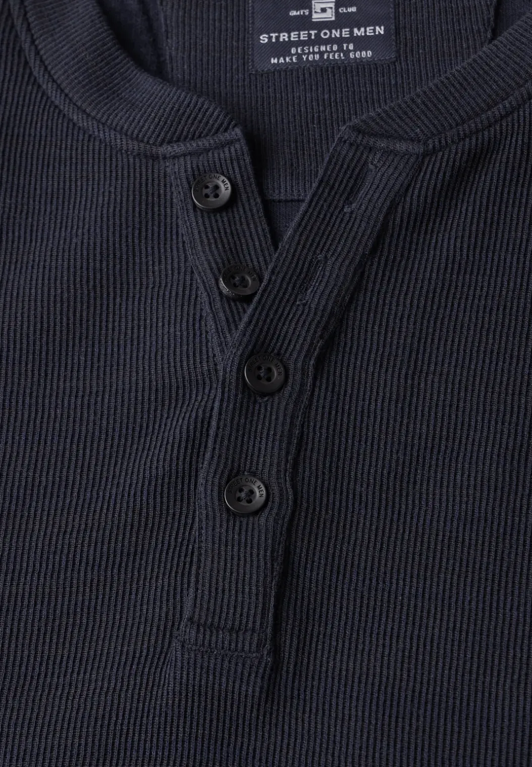 Henley shirt in een gemêleerde look