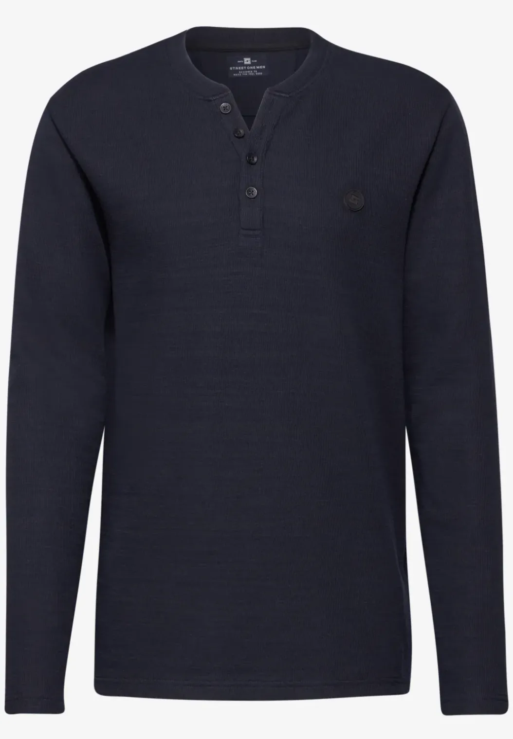 Henley shirt in een gemêleerde look