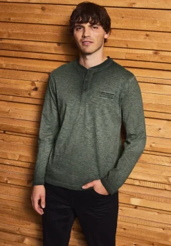 Henley shirt met lange mouwen