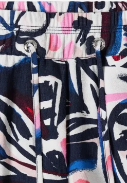 High Waist broek met Wide Legs en print
