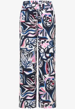 High Waist broek met Wide Legs en print