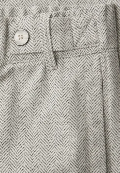 High Waist broek met Wide Legs en knoopdetail