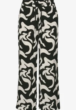 High Waist broek met Wide Legs en print