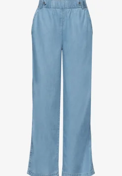 High Waist broek met Wide Legs en knoopdetails