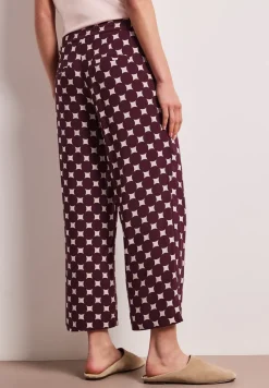 High Waist broek met Wide Legs en print