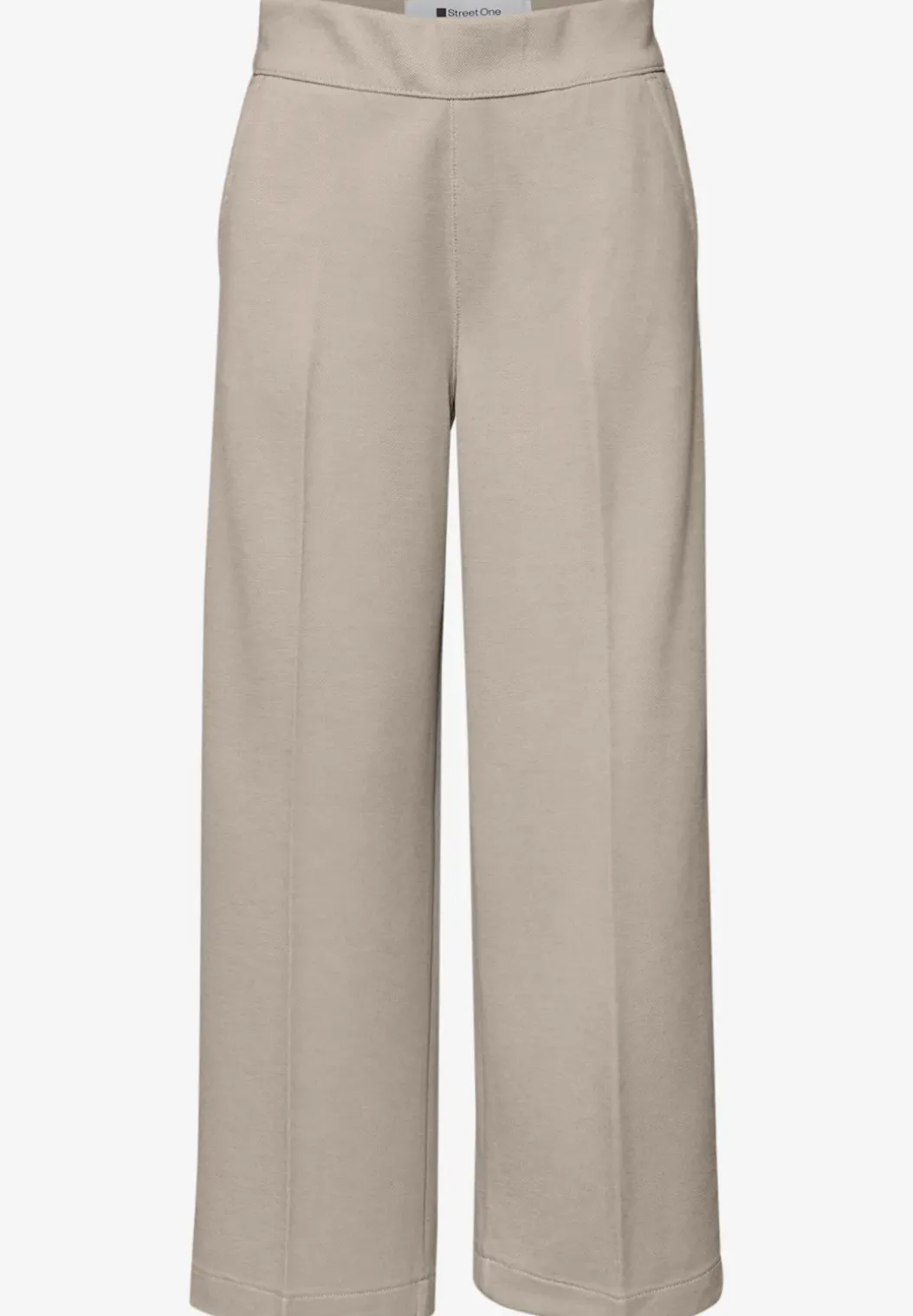 High Waist broek met wijde pijpen in casual pasvorm
