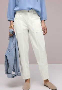 High Waist broek met wijde pijpen in casual pasvorm