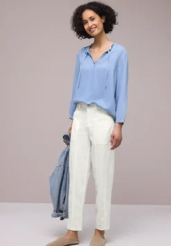 High Waist broek met wijde pijpen in casual pasvorm