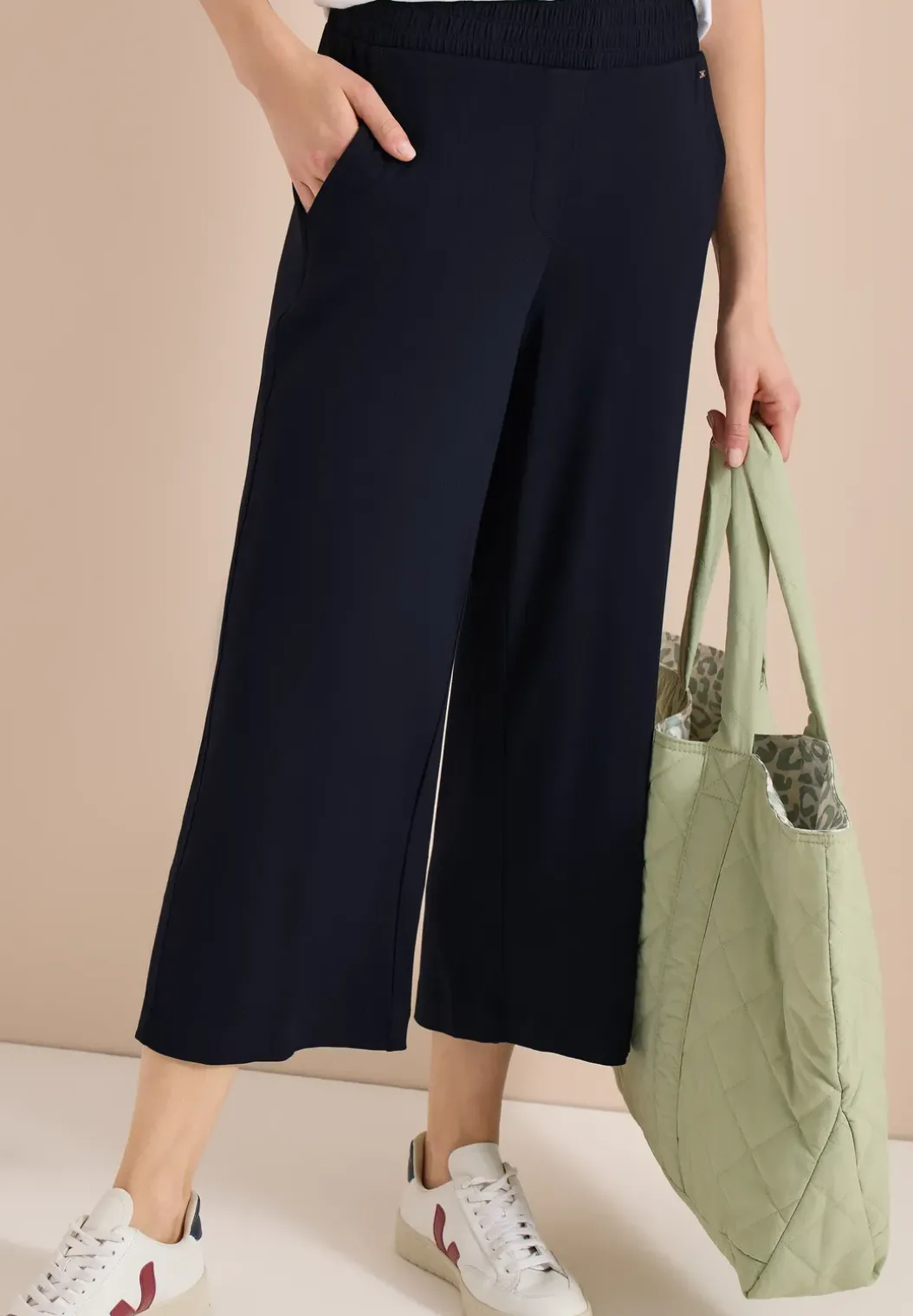High Waist broek met wijde pijpen in Loose Fit