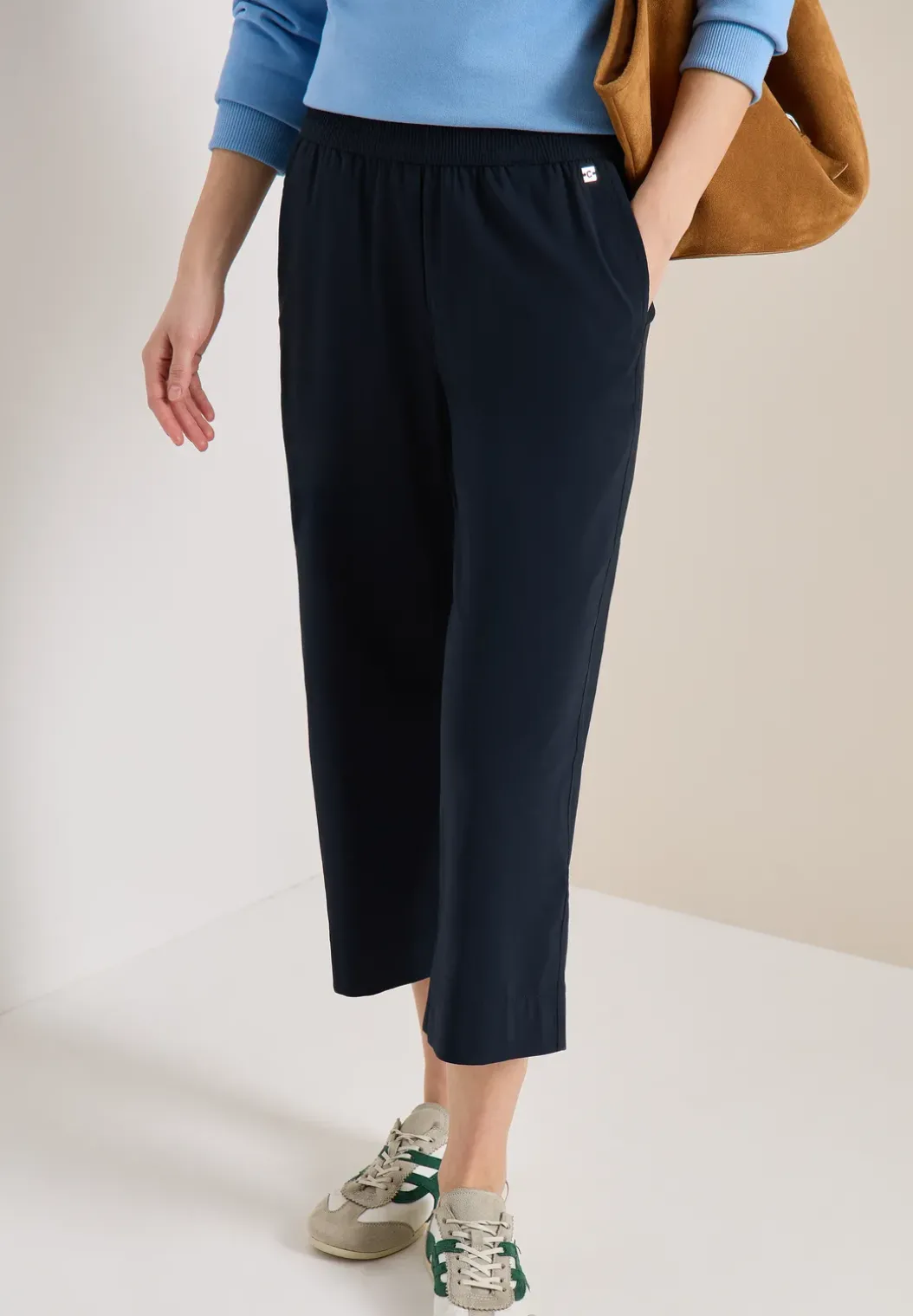 High Waist broek met wijde pijpen in Loose Fit
