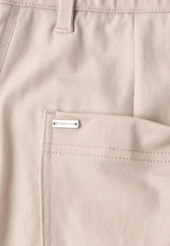 High Waist broek met wijde pijpen in casual pasvorm