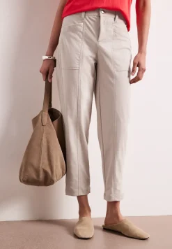 High Waist broek met wijde pijpen in casual pasvorm