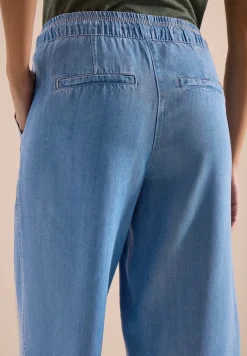 High Waist broek met wijde pijpen in Loose Fit