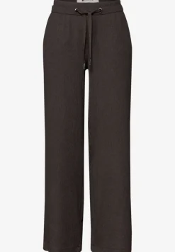High Waist broek met wijde pijpen in casual pasvorm