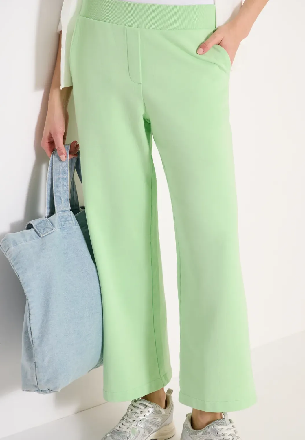 High Waist broek met wijde pijpen in Loose Fit