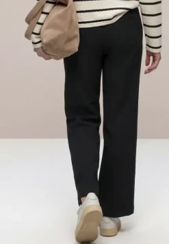 High Waist broek met wijde pijpen in casual pasvorm