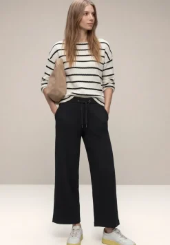 High Waist broek met wijde pijpen in casual pasvorm
