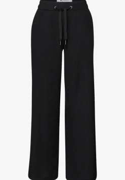 High Waist broek met wijde pijpen in casual pasvorm