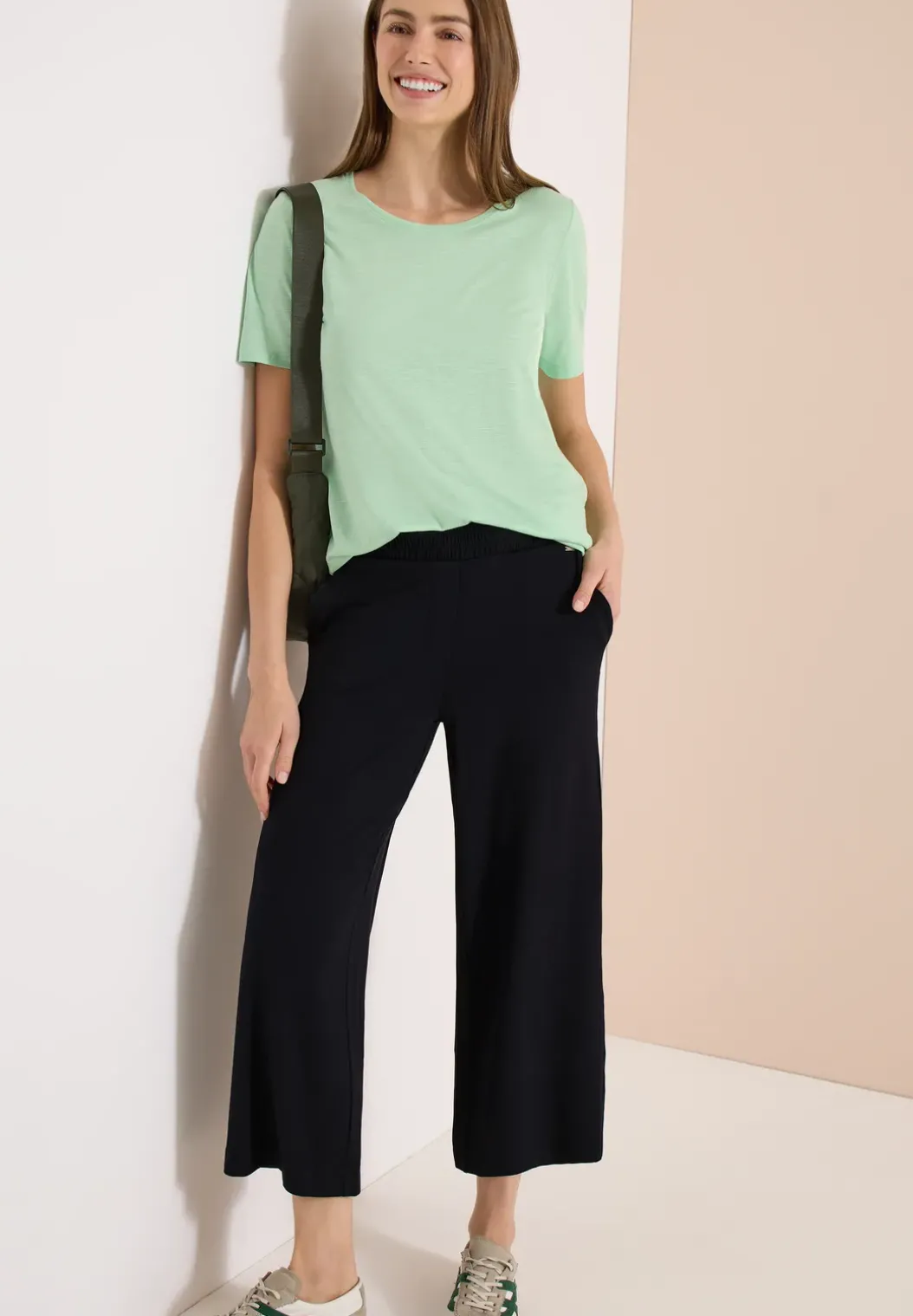 High Waist broek met wijde pijpen in Loose Fit
