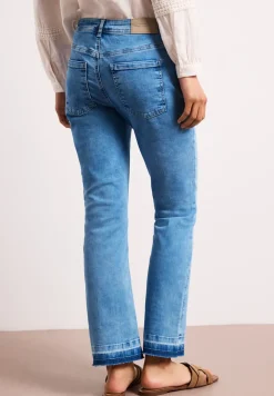 High Waist jeans met flared pijpen en decoratieve zoom