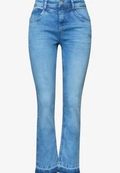 High Waist jeans met flared pijpen en decoratieve zoom