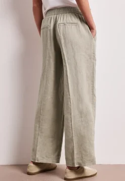 High Waist linnen broek met Wide Legs