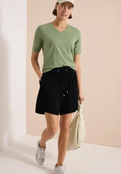High Waist shorts met Wide Legs en structuur