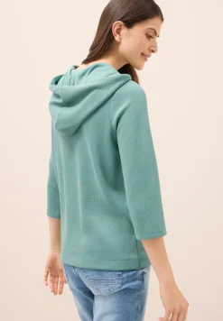 Hoodie Shirt met geribde structuur