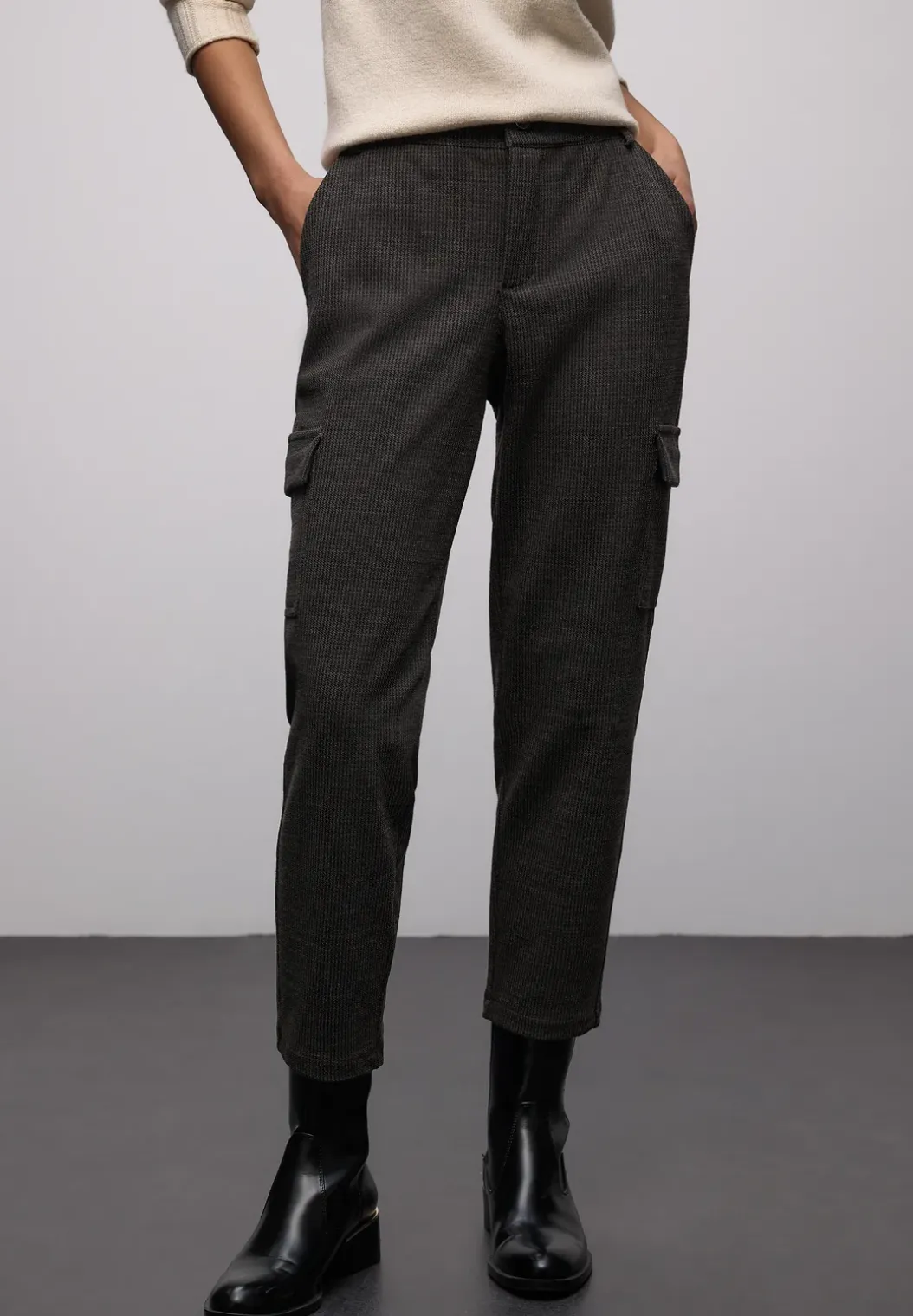 Houndstooth cargo broek