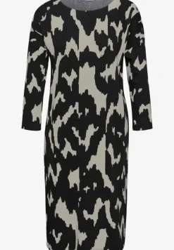 Jacquard jurk met knopen