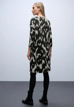 Jacquard jurk met knopen