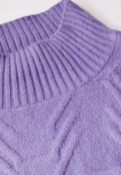 Jaquard trui in effen kleur