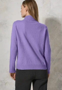 Jaquard trui in effen kleur