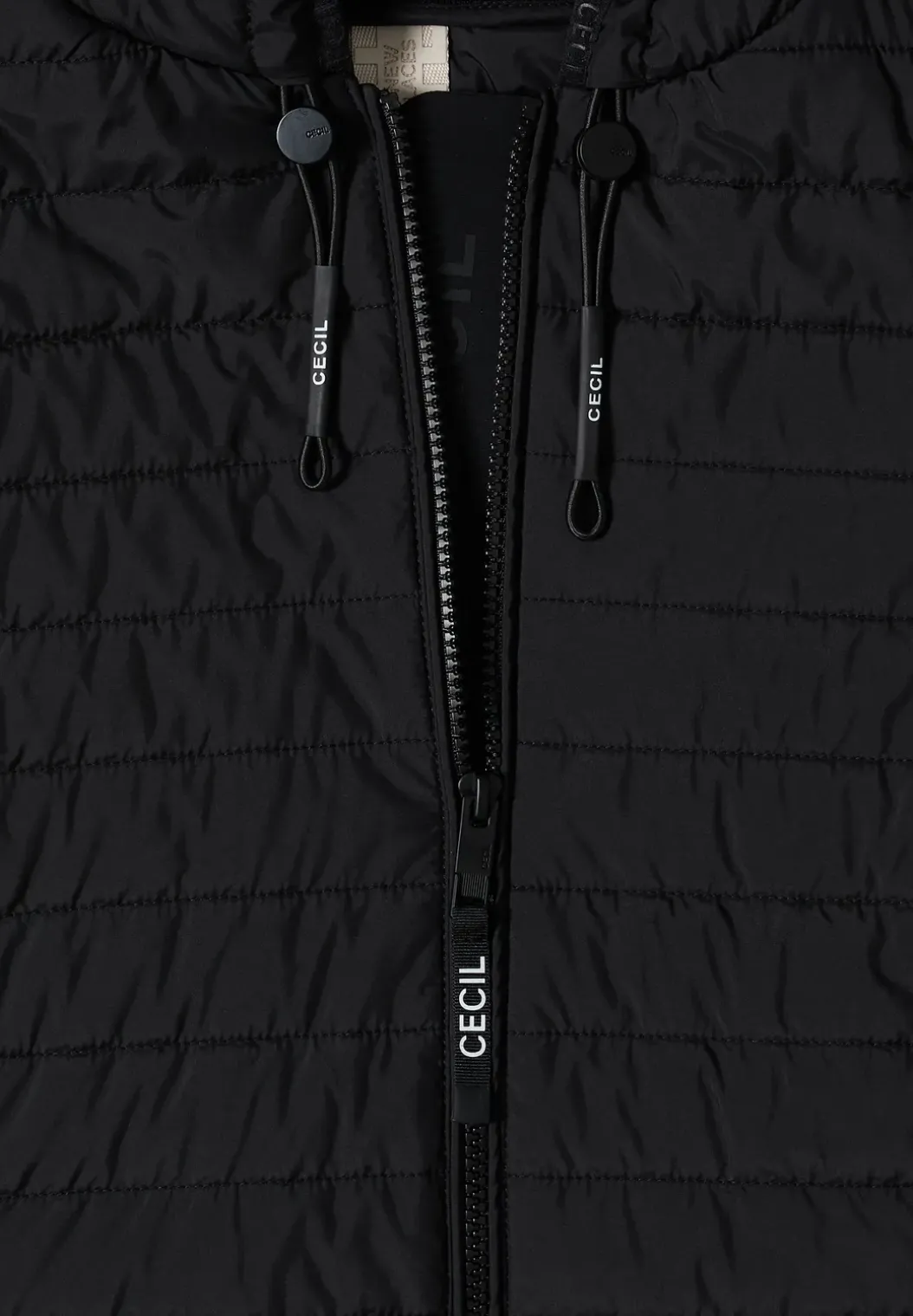 Jas met structuurmix en capuchon