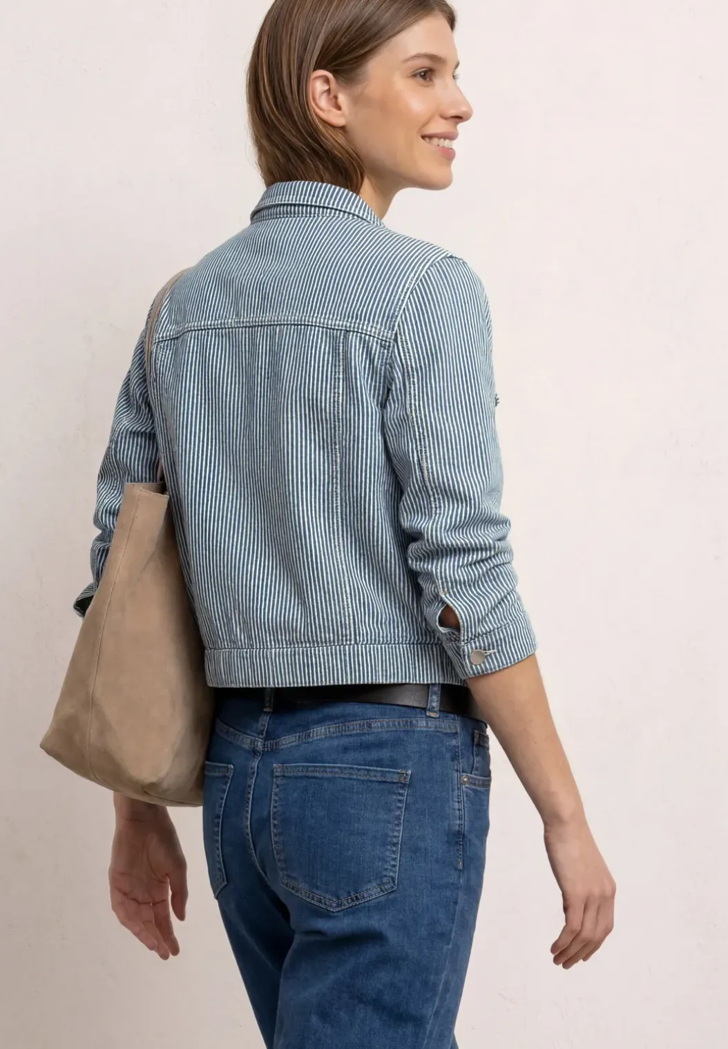 Jeans blouson met ritssluiting