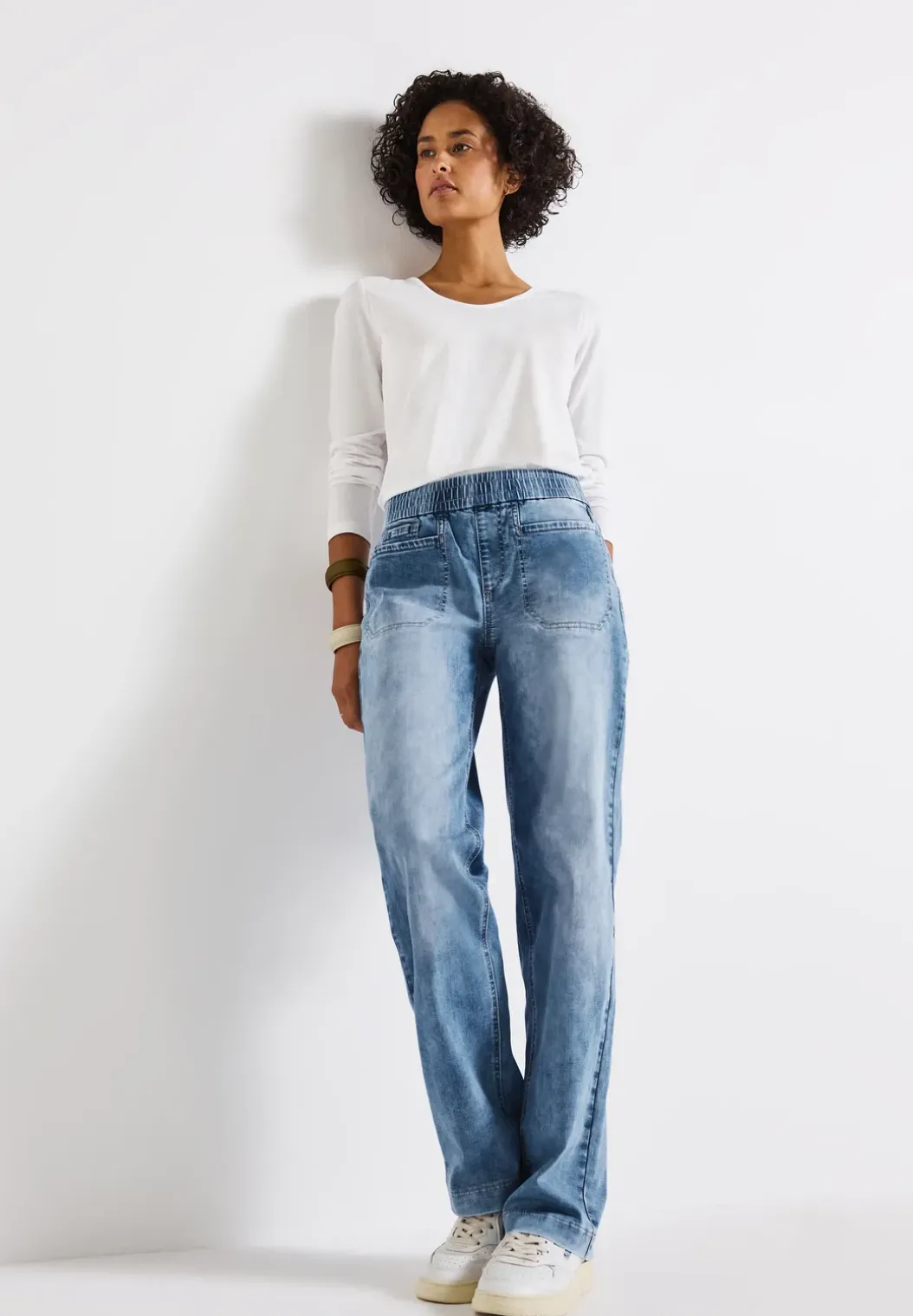 Jeans met elastische tailleband