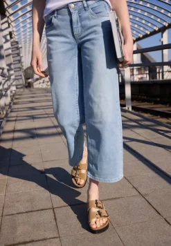 Jeans met gebleekte Wide Legs