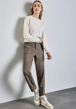 Jersey keperstof cargo broek