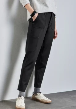Jersey keperstof cargo broek