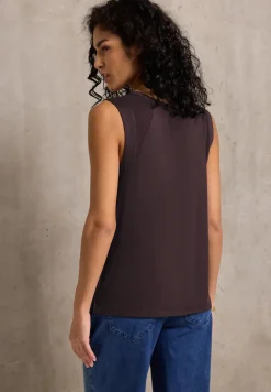 Jersey top met chiffon